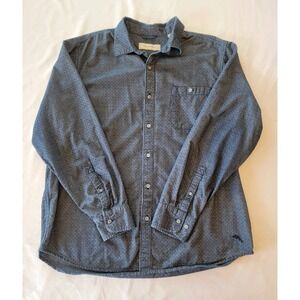 Tommy Bahama Shirt Men's XL Blue Cottom Pattern Button Up